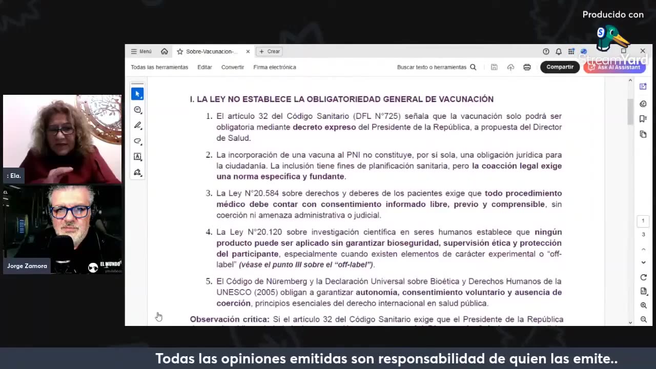 Chile - Instituto de Salud Pública NO fiscaliza contenido de los inyectables, no pueden obligar