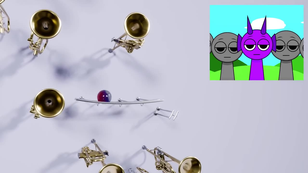 Marble plays "Sprunki" on different instruments