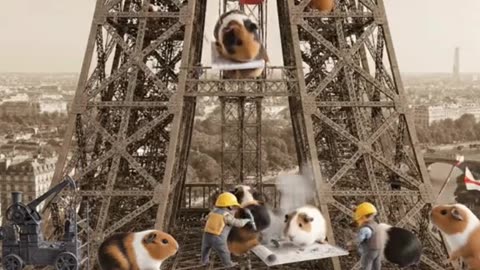 Construction of the Eiffel Tower, 1889