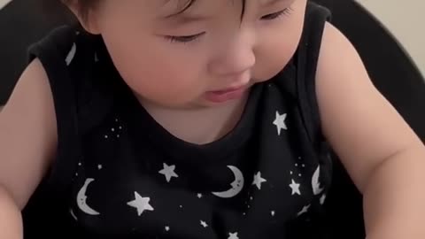 Baby Valerie can’t wait to eat