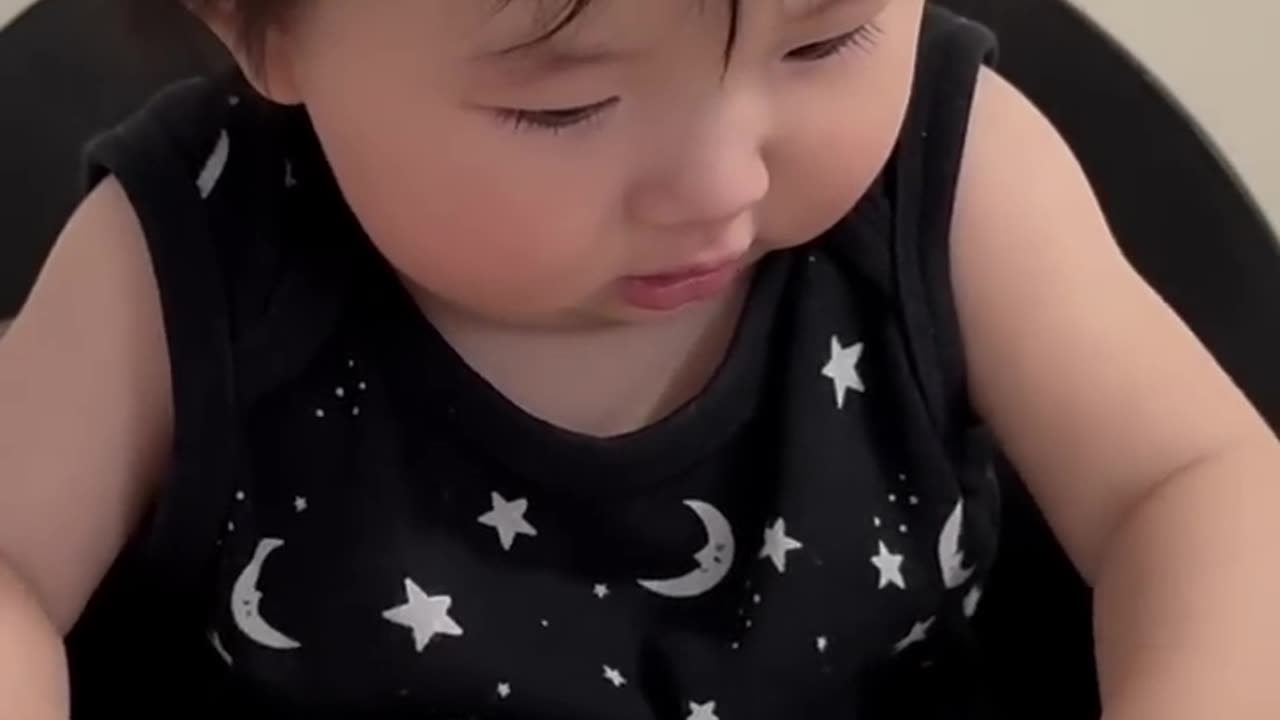 Baby Valerie can’t wait to eat