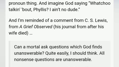 If you could ask God one question. What would that question be_