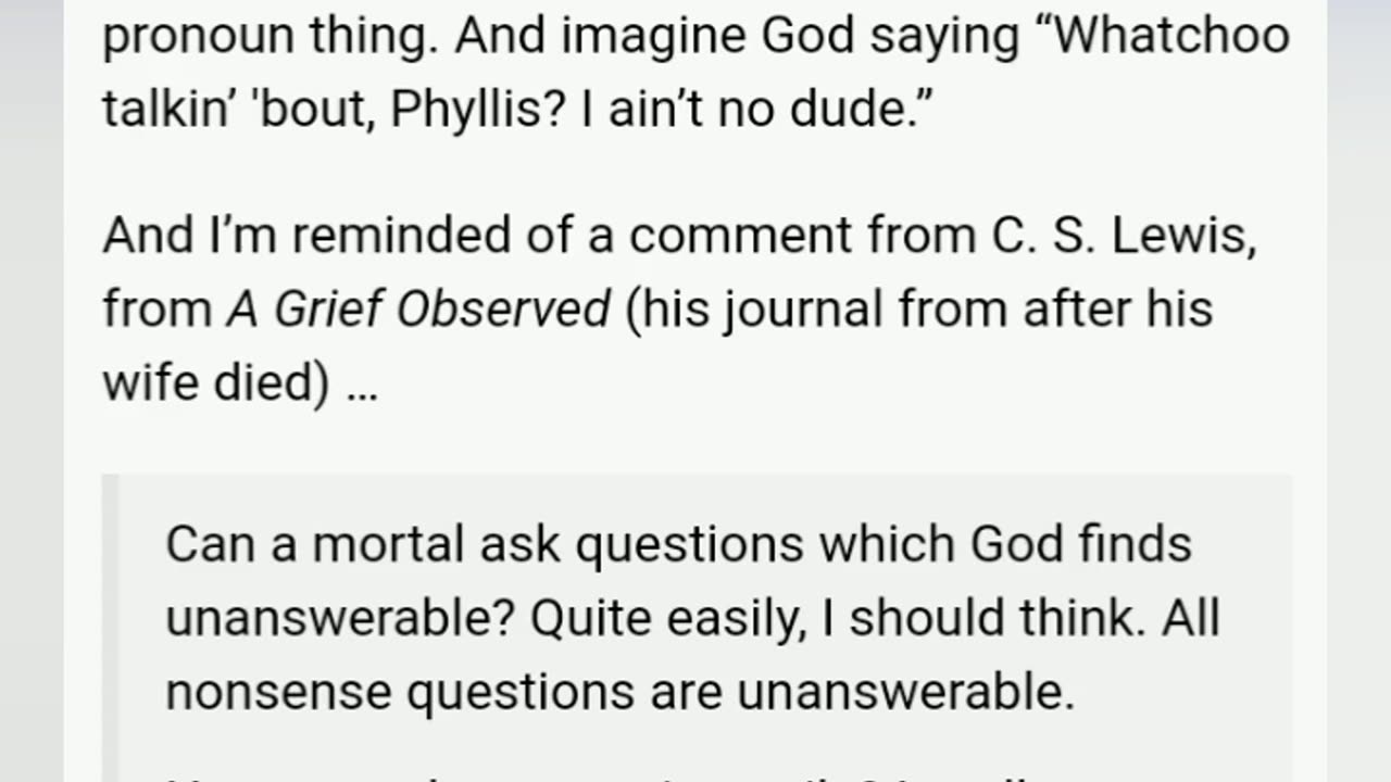 If you could ask God one question. What would that question be_