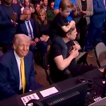 President Trump Elon Musk and Lil X at UFC 314