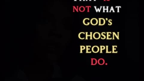Candace ~ That is not what God's chosen people do.