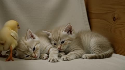 Kitten with Chick
