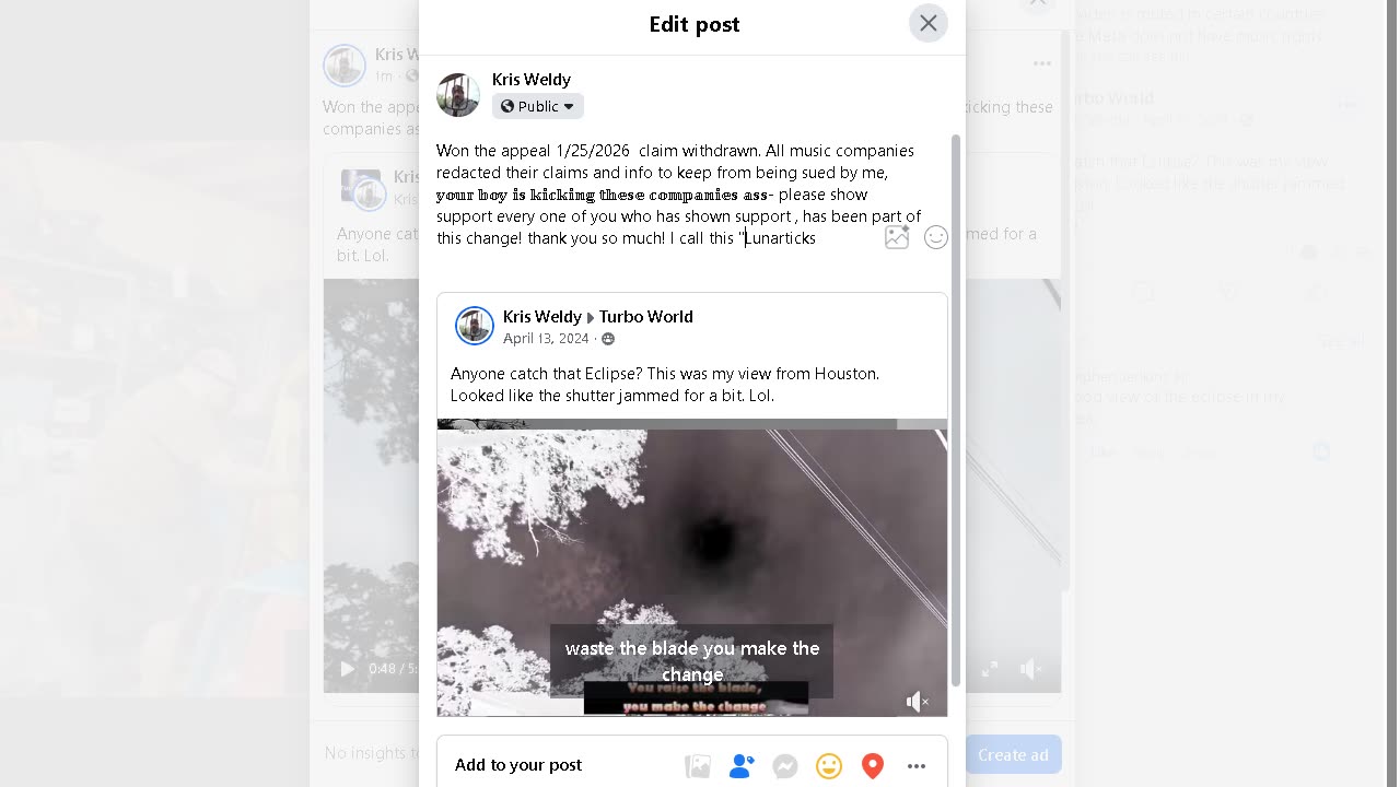 Lunarticks 1/25/2026