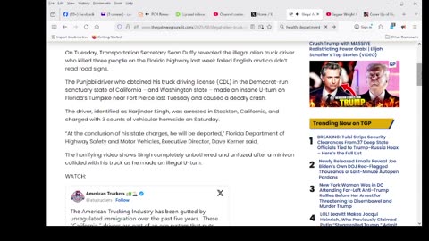 Illegal Alien Truck Driver Who Killed Three People on Florida Highway Failed English, Couldn’t Read