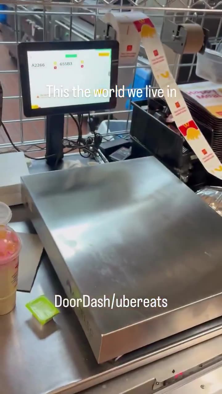 A McDonalds is adjusting to the consequences of a low trust society.