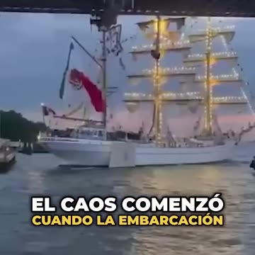 Barco mexicano choca contra el puente de Brooklyn pero internet hace chistes ⛴️🤔 #noticiasdeldia #gr