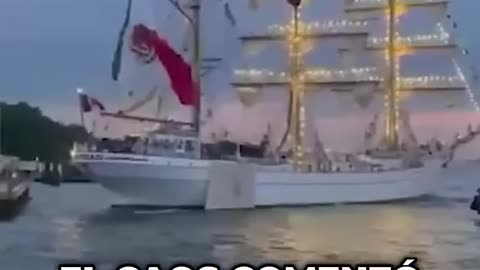 Barco mexicano choca contra el puente de Brooklyn pero internet hace chistes ⛴️🤔 #noticiasdeldia #gr
