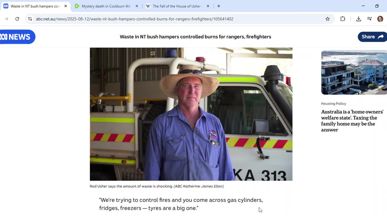 ABC's controlled burns story has subject with namesake in The Fall of the House of Usher. Spooky!