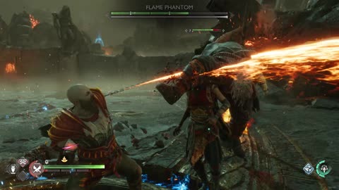 Battle65 Kratos & Freya vs Flame Phantom God of War Ragnarök