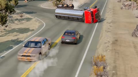 Realistic Highway Car Crashes #1