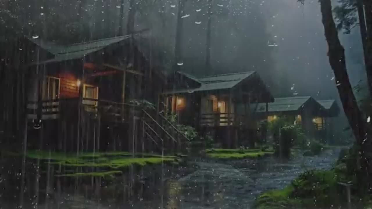 RAIN and THUNDER Sounds to Sleep Fast | Rain on The Roof in the Foggy Forest - End Insomnia, Relax