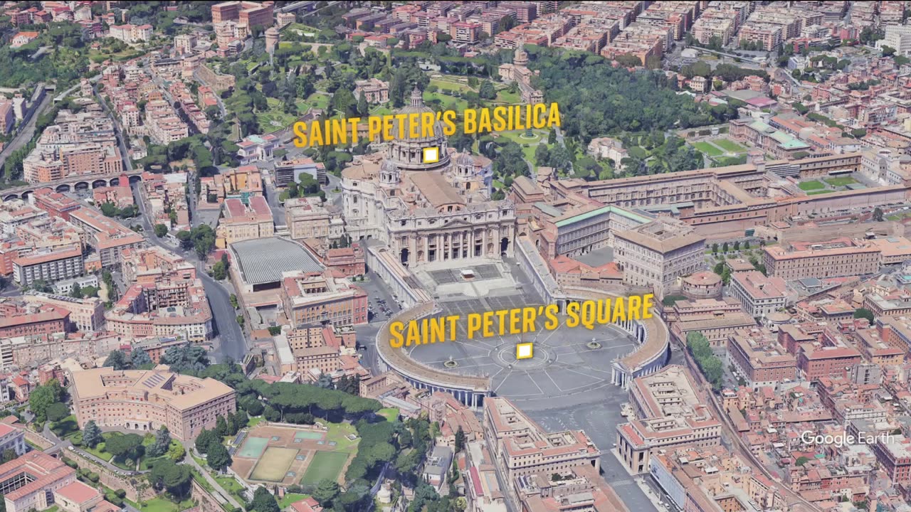 3D map shows pope's funeral route