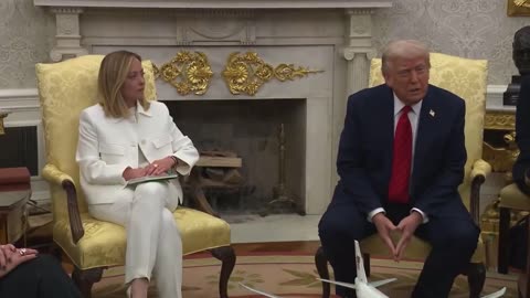 President Trump delivers remarks in the Oval Office during his meeting with Italy’s Prime Minister