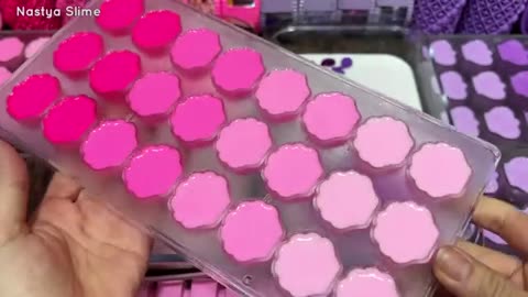 PINK vs PURPLE I Mixing Random into Glossy Slime I Satisfying Slime_part1