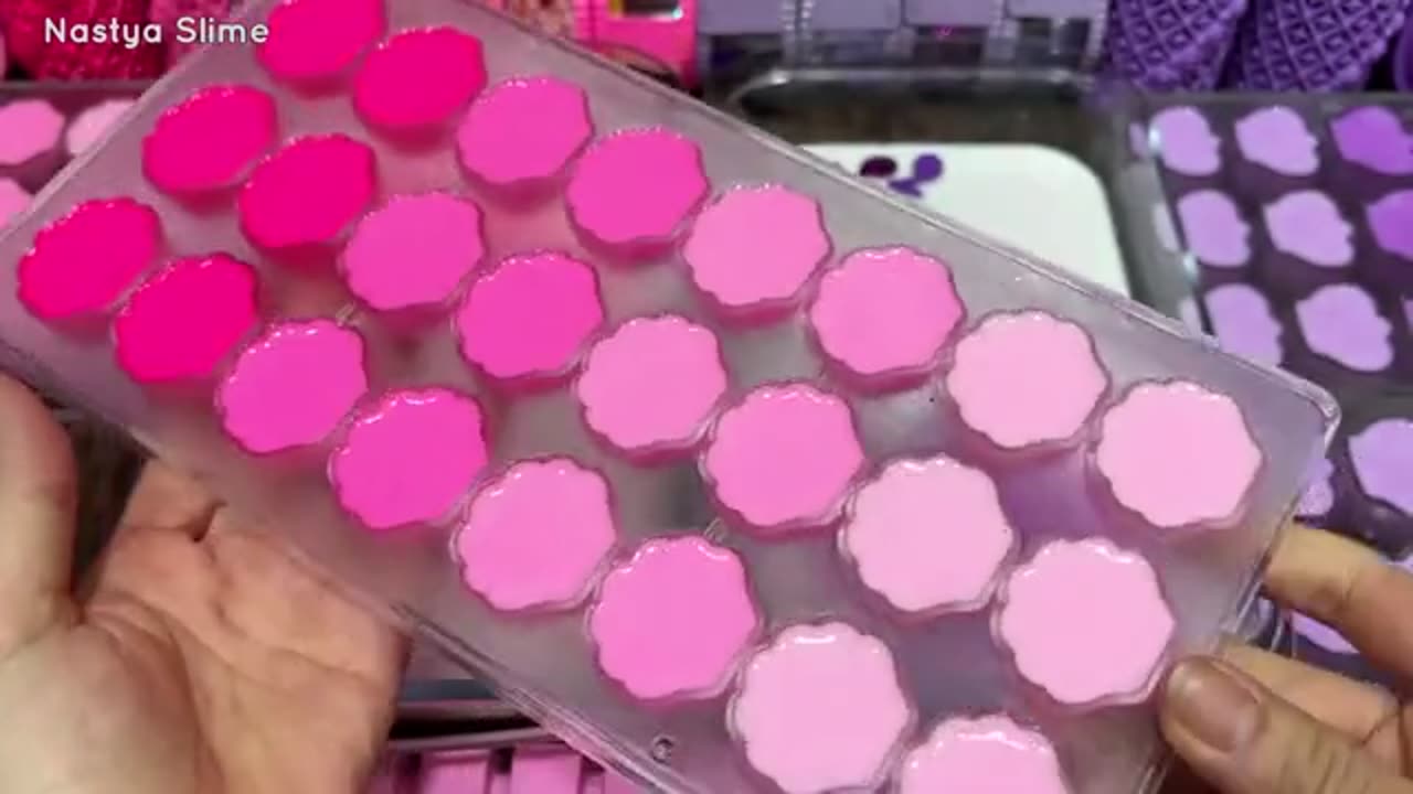 PINK vs PURPLE I Mixing Random into Glossy Slime I Satisfying Slime_part1