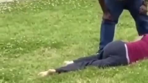 Black beats White woman