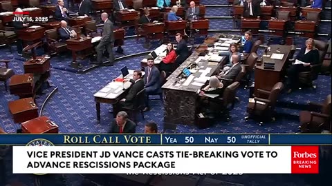 VP JD Vance Casts Tie‑Breaking Vote To Advance Rescissions Package