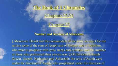 Christian Meme Video: 1st Chronicles Chapters 25 & 26 (07/06/2025)