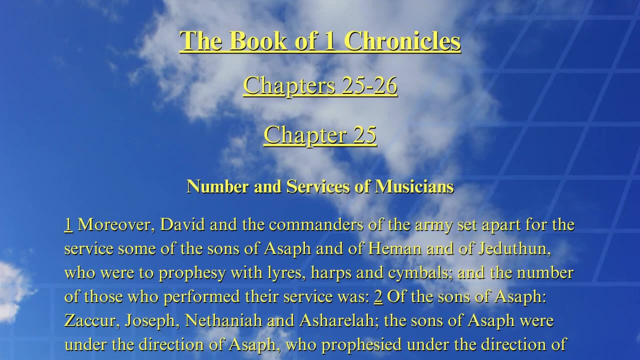 Christian Meme Video: 1st Chronicles Chapters 25 & 26 (07/06/2025)