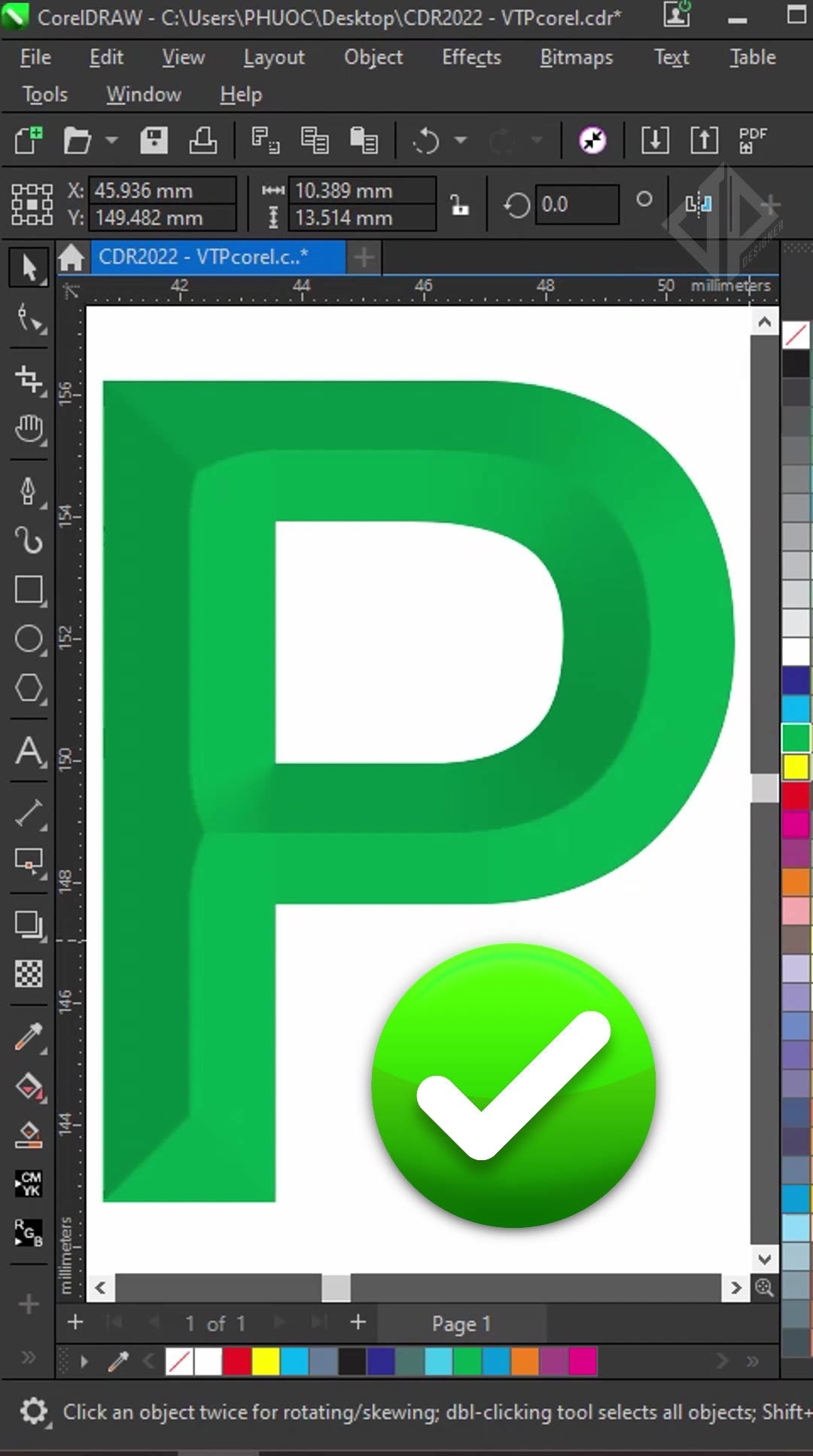 Beveled text effect in coreldraw