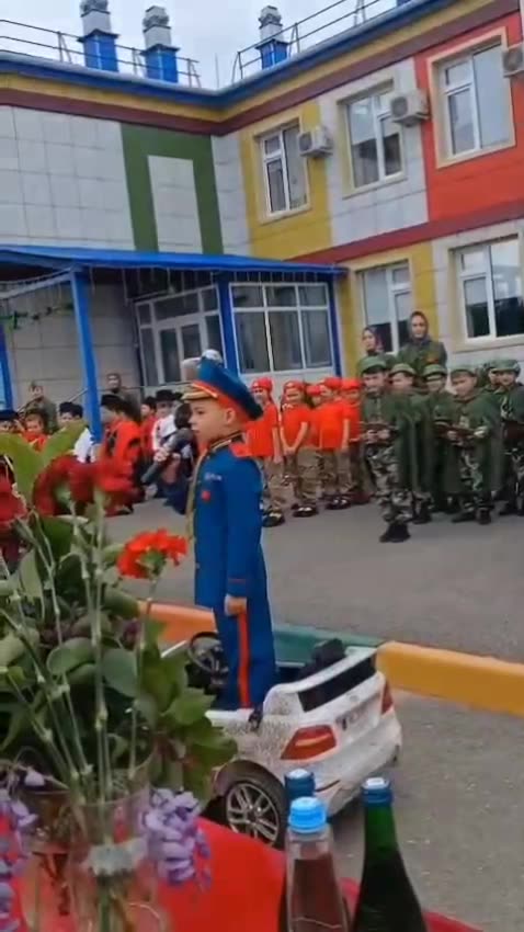 School in Dagestan rehearsing their own mini-parade
