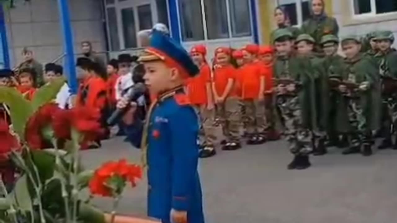 School in Dagestan rehearsing their own mini-parade