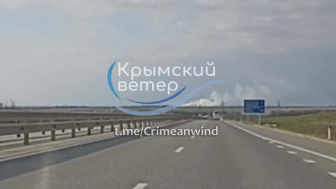 🔥✈️ A major fire near the Simferopol airport, Crimea. What is burning is still unknown.