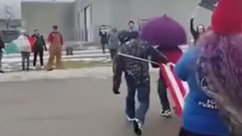 "MAGA Tyson" Beats an Entire Team of Wokie Protestors Who Attacked Him.