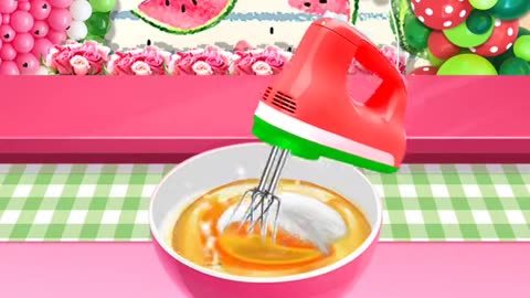 🎂🍉 Fresh Watermelon Cake – Unicorn Bakery Chef🦄