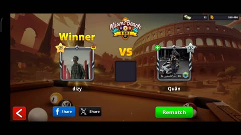 8 Ball Pool Online : Tough Match Smart Win Against Quan