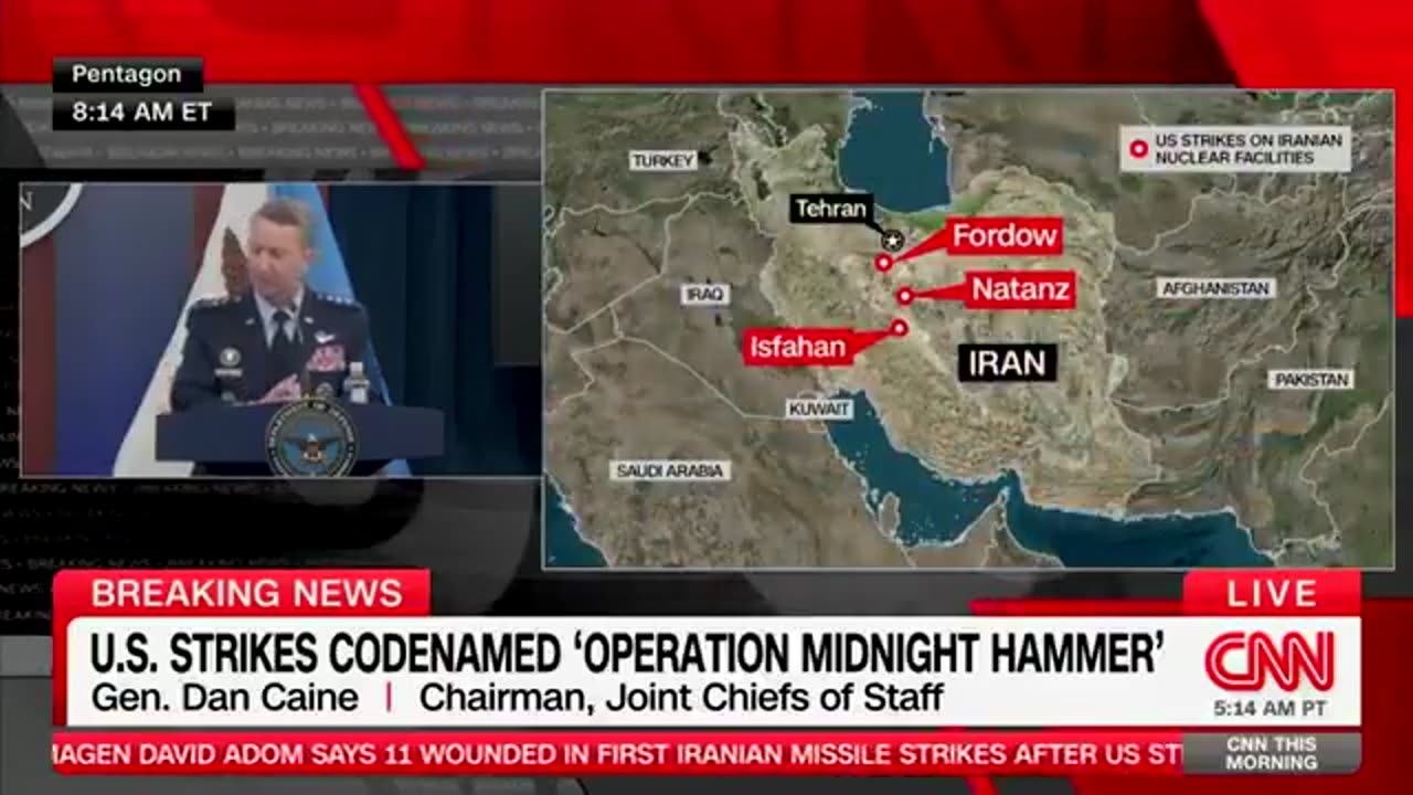 General Dan Cain detailing the Iranian strike!