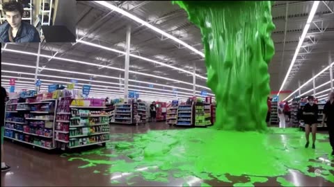 Outtake #1,127 Of The Large Green Slime Spill In A Walmart Supercenter Fake Funny Parody Video