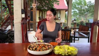 How to cook snail salad with green mango recipe - Amazing cooking
