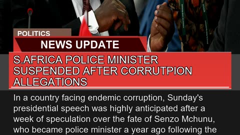 Safrica Police Minister Suspended After Corrutpio