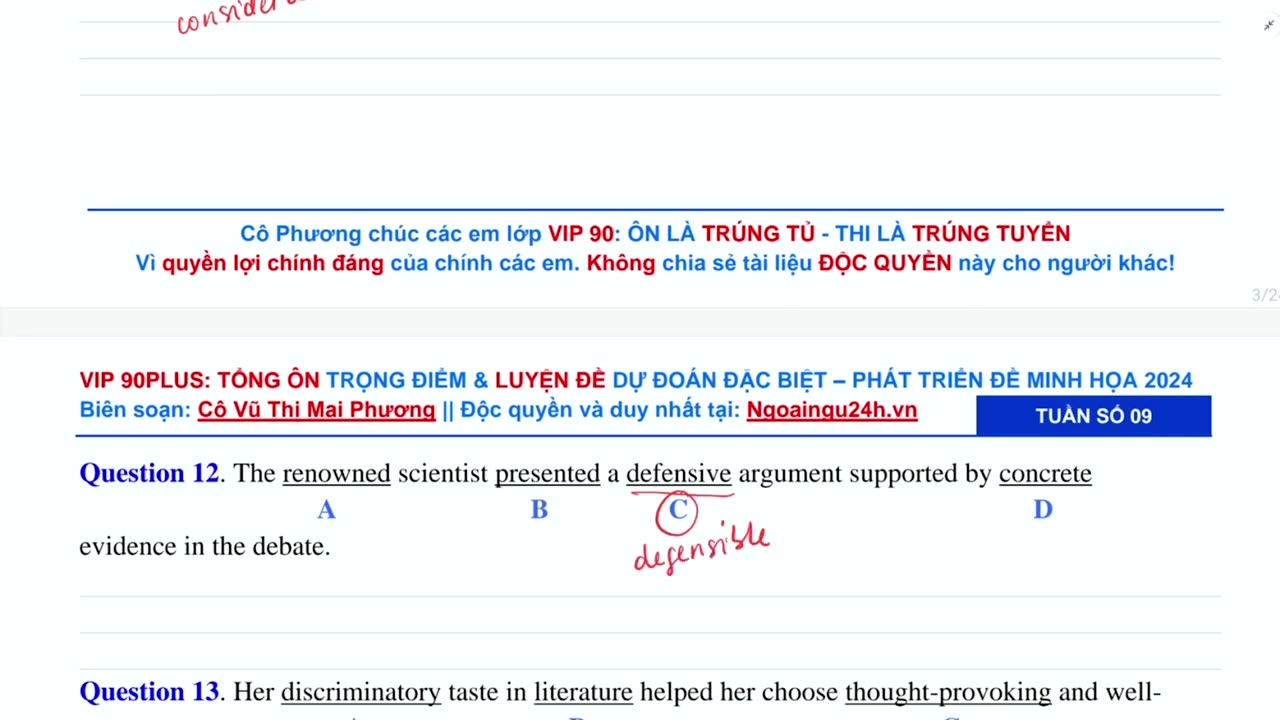 08. Luyện tập Bộ câu hỏi Tìm lỗi sai trọng điểm (Buổi 8)