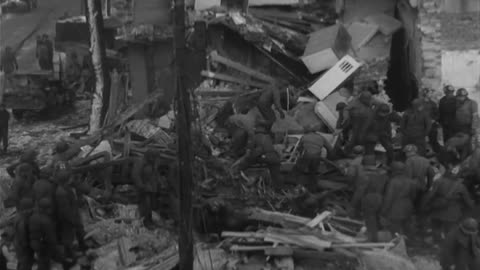 BOMBING OF 104TH CP, WEISWEILLER ()... - BOMBING OF 104TH CP, WEISWEILLER (), GERMANY - 111-adc-3083