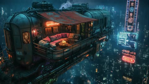 Night Rain Lofi 🌧 Distant High-Rise Ambience | Mellow Beats to Soothe Your Soul