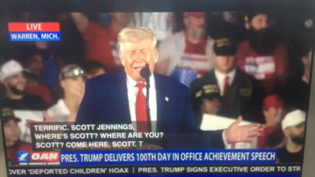 OAN 🦅 rally president DJT in Warren Michigan Monday 04/29/25 19:15 hrs