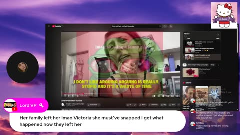 08/11/25 Victoria J VOD: "I have snaggle teef and I'm ugly, and will never be loved 🦒"