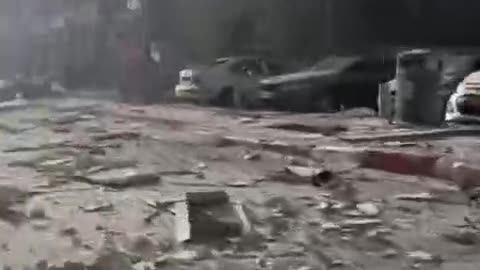Destruction in Tel Aviv Following an Iranian Strike