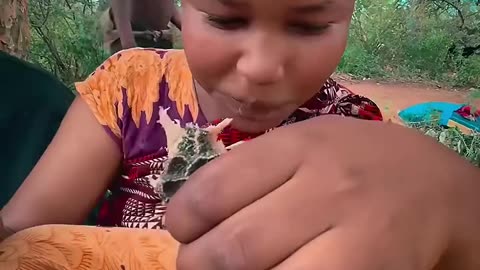 Hadzabe Tribe traditional bushmen live simple and happy lifestyle