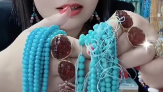 250618-13 Sleeping Beauty Turquoise Bead Strand: Flowing Polar Aurora on the Wrist