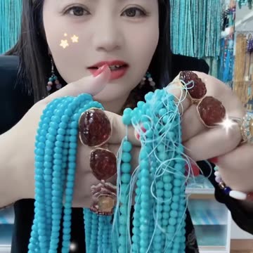 250618-13 Sleeping Beauty Turquoise Bead Strand: Flowing Polar Aurora on the Wrist