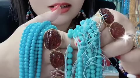 250618-13 Sleeping Beauty Turquoise Bead Strand: Flowing Polar Aurora on the Wrist