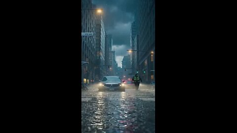 Heavy rain causes floods in the city