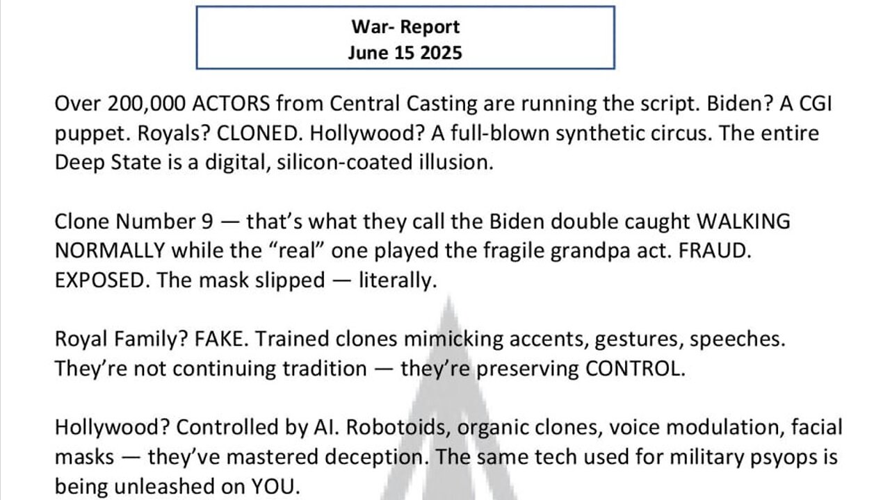 WAR REPORT - JUNE 15 2025 - OVER 200,000 ACTORS ARE RUNNING THE SCRIPT